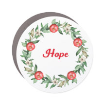 Inspiring Pink Floral Pomegranate Magnet - Hope