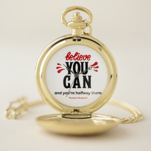 Inspiring Presidential Famous Quote Pocket Watch