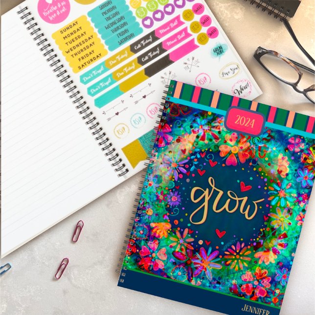 Inspiring Pretty Floral Grow Personalized Fun  Planner (Creator Uploaded)