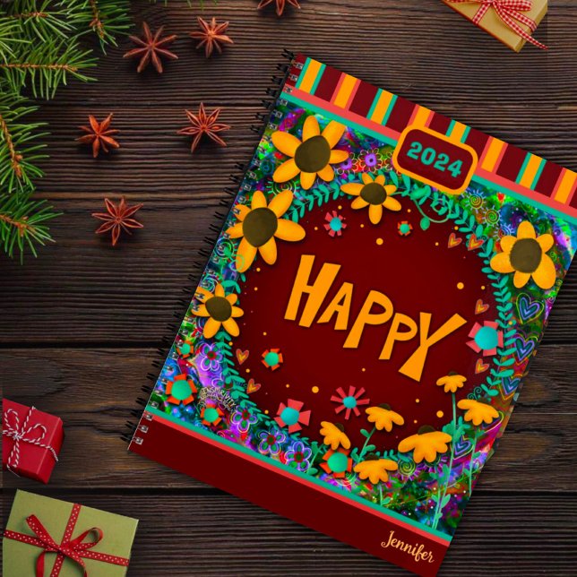 Inspiring Pretty Floral Happy Personalized Fun  Planner (Creator Uploaded)