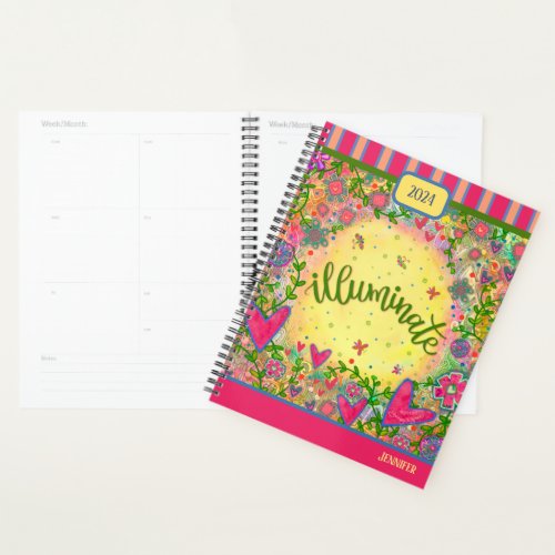 Inspiring Pretty Floral Illuminate Personalized  Planner