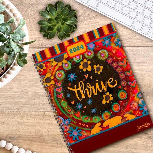 Inspiring Pretty Floral Thrive Personalized Fun  Planner