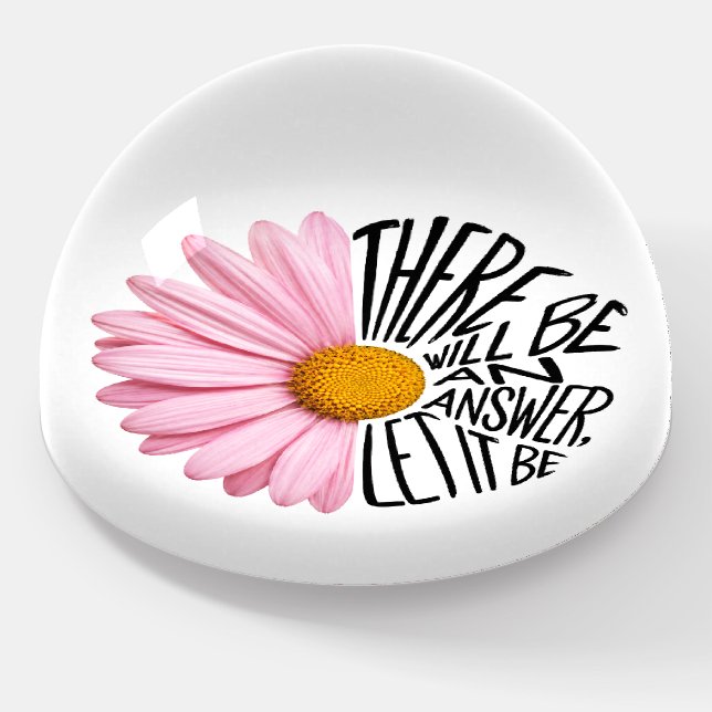 Inspiring Quote and Pink Daisy Paperweight (Angled)