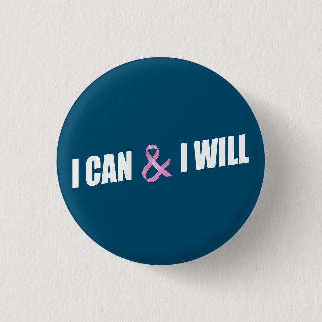 Inspiring Quote Breast Cancer Awareness Pin Button (Front)