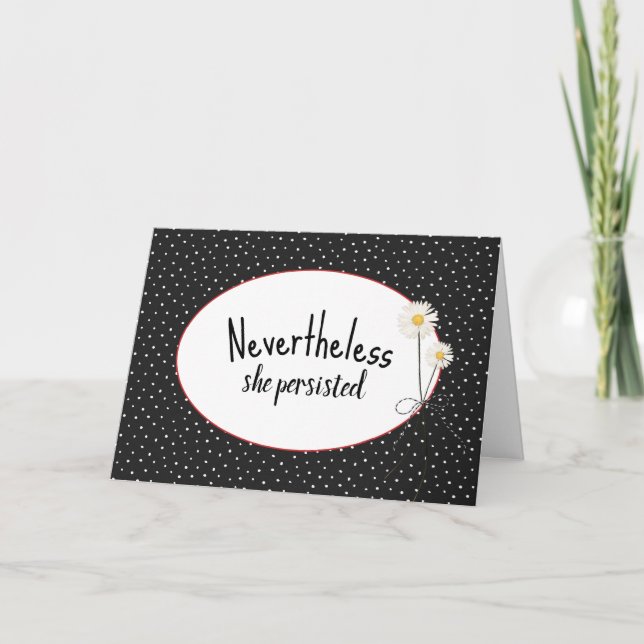 Inspiring Quote On Polka Dots   Card (Front)