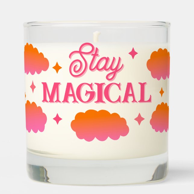 Inspiring Quote Stay Magical Clouds Dopamine Decor Scented Candle (Front)