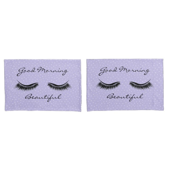 Inspiring Quote With Black Eyelashes Pillow Case (Front-Set)