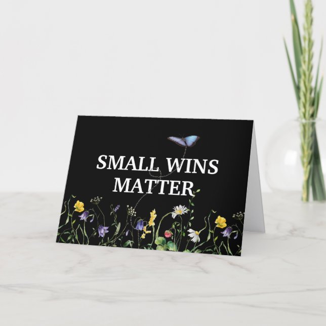 Inspiring Quote With Wildflowers and Butterfly Card (Front)