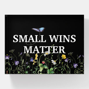 Inspiring Quote With Wildflowers and Butterfly Paperweight