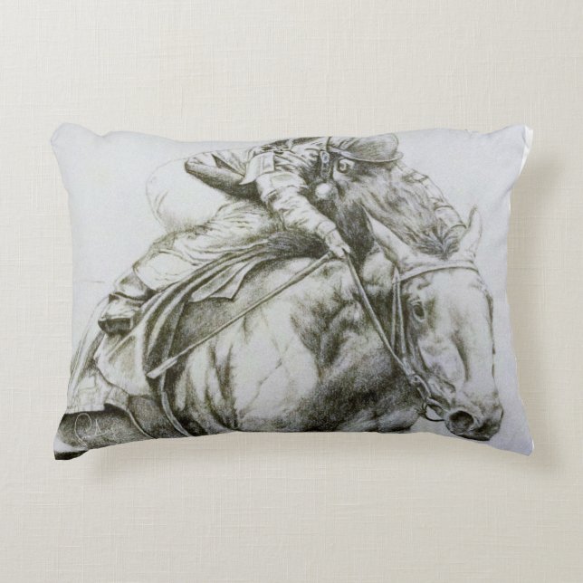 Inspiring Race Horse Design Accent Pillow (Front)