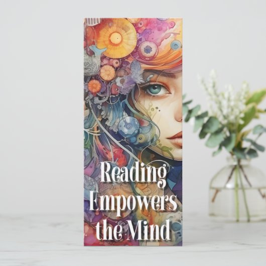 Inspiring Reading Quote Bookmark. (Standing Front)