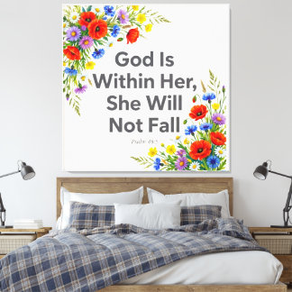 Inspiring Religious Quote Botanical Wrapped Canvas Print