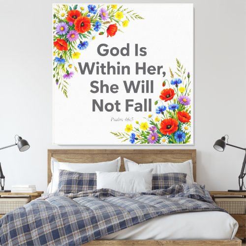 Inspiring Religious Quote Botanical Wrapped Canvas Print