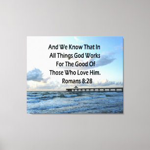INSPIRING ROMANS 8:28 BIBLE VERSE CANVAS PRINT