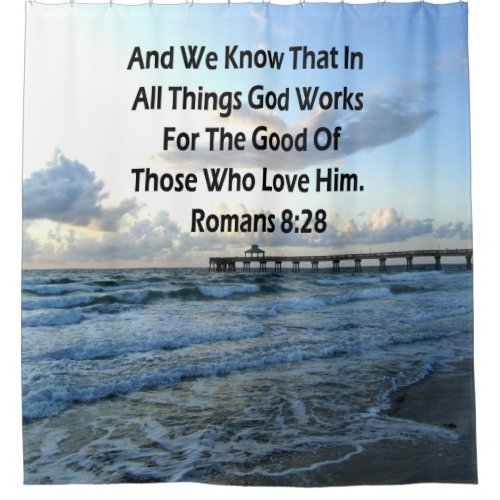 INSPIRING ROMANS 828 BIBLE VERSE SHOWER CURTAIN