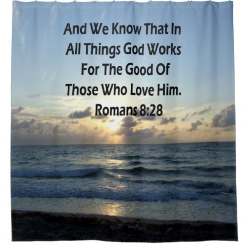 INSPIRING ROMANS 828 BIBLE VERSE SHOWER CURTAIN