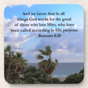 INSPIRING ROMANS 8:28 DESIGN DRINK COASTER