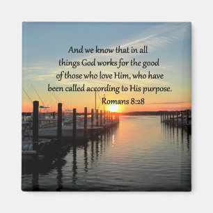INSPIRING ROMANS 8:28 DESIGN MAGNET