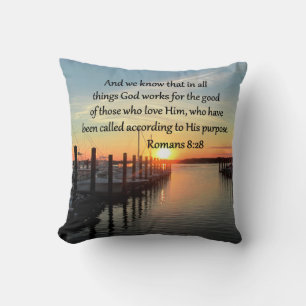 INSPIRING ROMANS 8:28 DESIGN THROW PILLOW