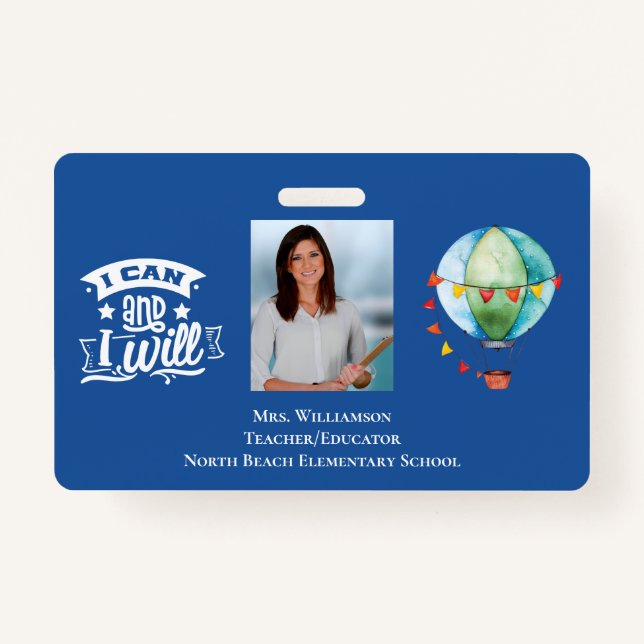 Inspiring School Volunteer Staff Teacher ID Photo Badge (Front)