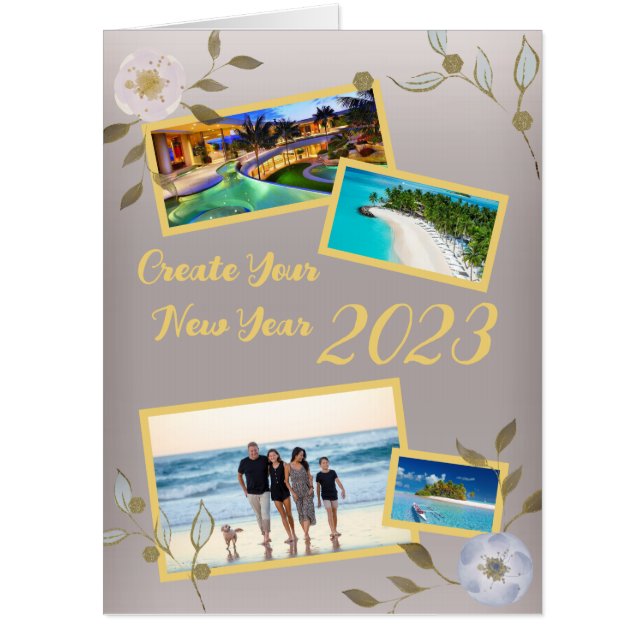 Inspiring Silver Creative Vision Board Photos 2023 Card (Front)