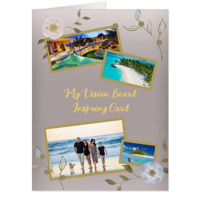 Inspiring Silver Creative Vision Board Photos Card (Front)
