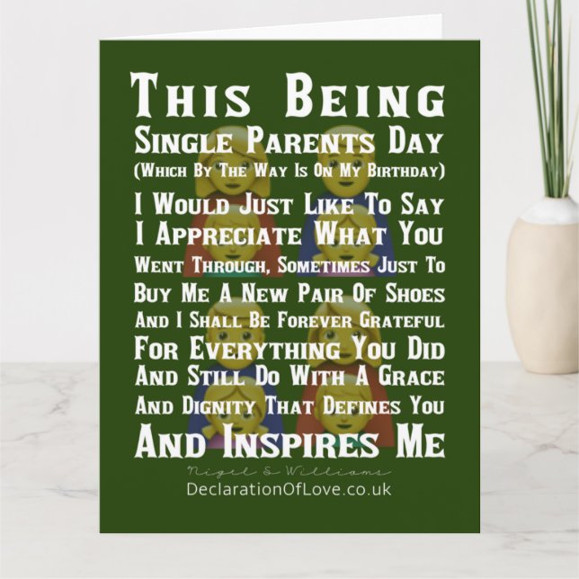 Inspiring Single Parent Card (Front)