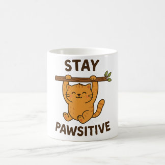 Inspiring "Stay pawsitive" Quote Print Coffee Mug