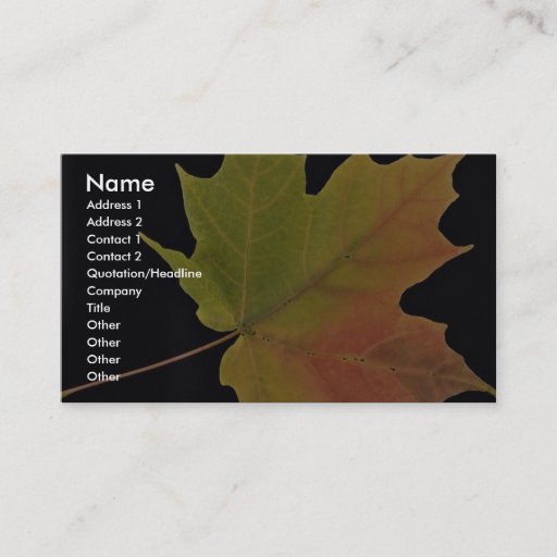 Customizable Inspiring Sugar maple leaf Business Cards