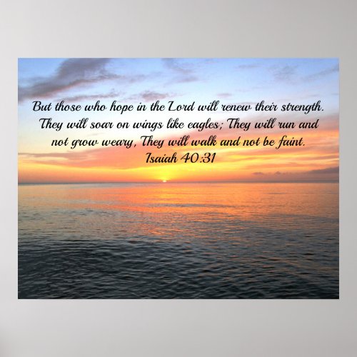 INSPIRING SUNRISE ON THE OCEAN ISAIAH 4031 POSTER