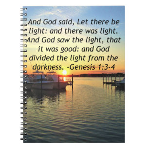 INSPIRING SUNSET GENESIS 1:3 PHOTO DESIGN NOTEBOOK