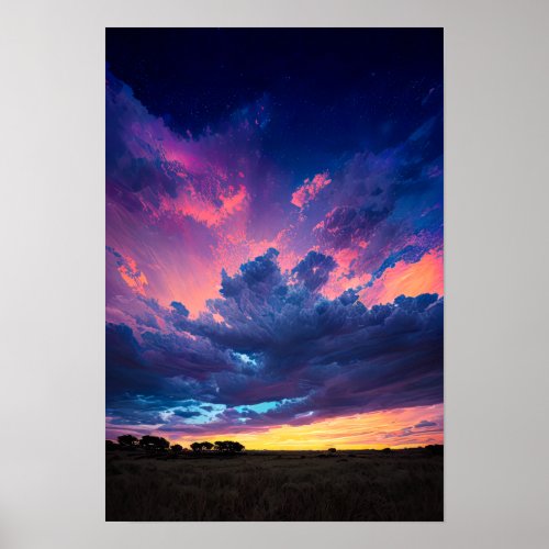 Inspiring Sunset Veiled in Beauty Poster