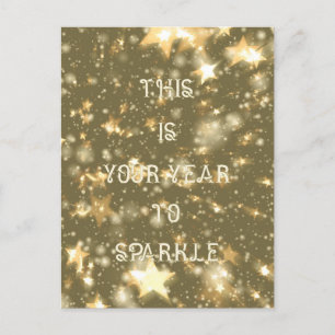 Inspiring This Is Your Year to Sparkle Typography Holiday Postcard