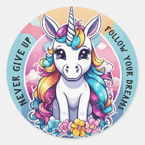 Inspiring Unicorn Art for Kids Spark Imagination Classic Round Sticker