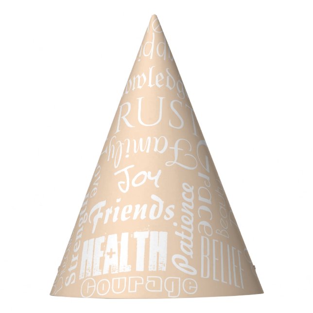 Inspiring Wishes Personalized Names or Words Party Hat (Front)