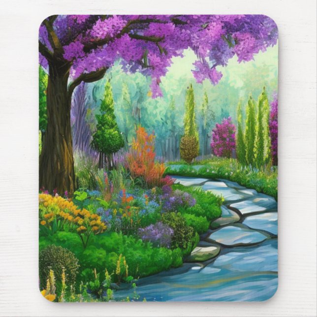 Inspiring woodland landscapes mouse pad (Front)