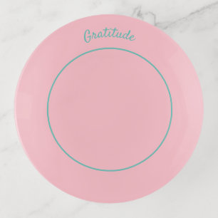 Inspiring words, bubblegum pink, teal, pretty trinket tray