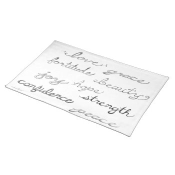 Inspiring Words Cloth Placemat by FluidArt at Zazzle