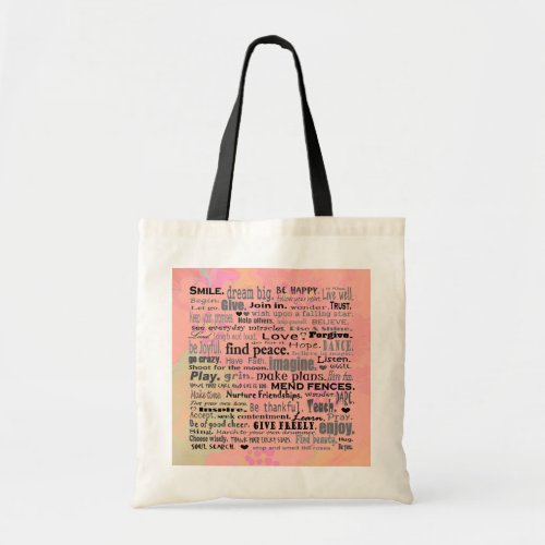 inspiring words reusable bag