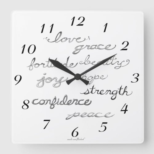 Inspiring Words Wall Clock