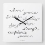 Inspiring Words Wall Clock (without Numbers) at Zazzle