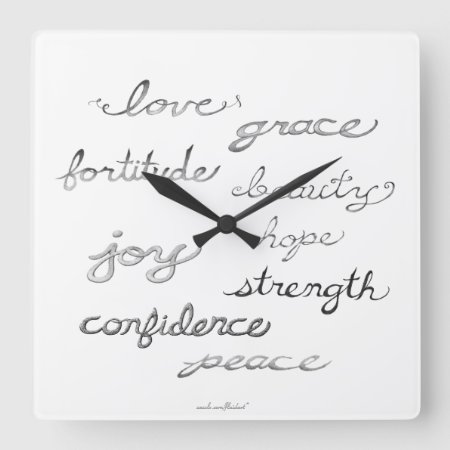 Inspiring Words Wall Clock (without Numbers)