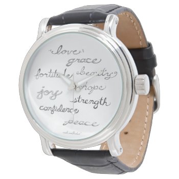 Inspiring Words Watch (without Numbers) by FluidArt at Zazzle