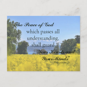 Inspiring Yellow Flower Meadow Hill Lake Sympathy Postcard