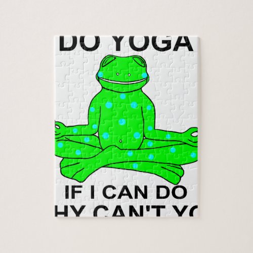 Inspiring Yoga Frog Design Jigsaw Puzzle