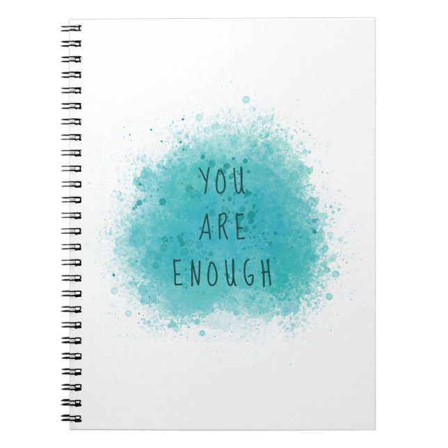 Inspiring You Are Enough Simple Affirmation Quote Notebook (Front)