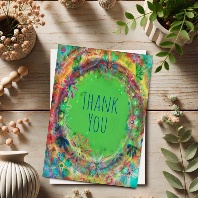 Inspirivity Thank You Pretty Floral Green BoHo (Creator Uploaded)