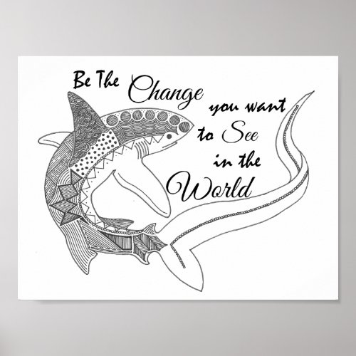 Inspriational Thresher Shark Poster