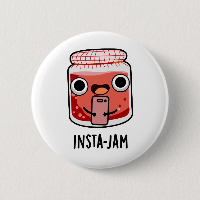 Insta-jam Funny Social Media Jam Pun Button (Front)