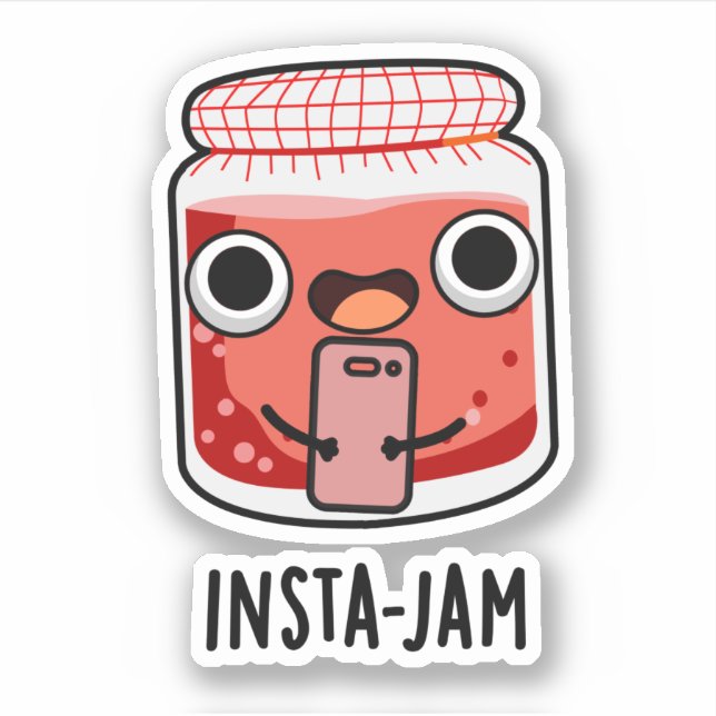 Insta-jam Funny Social Media Jam Pun Sticker (Front)